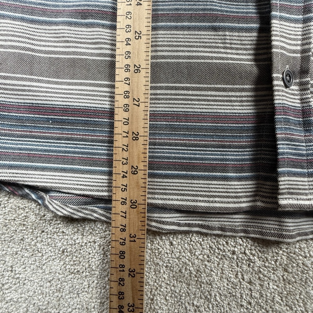 SWISSTECH Men's Large Button Up Long Sleeve Striped Shirt Brown - Picture 5 of 6